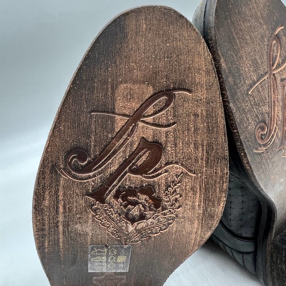 Free People Leather Ankle Boot Womens Size 38 / 7.5 US Combat Boots - Picture 5 of 14